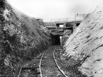 Construction du chemin de fer Lynton et Barnstable, c.1897 - English Photographer